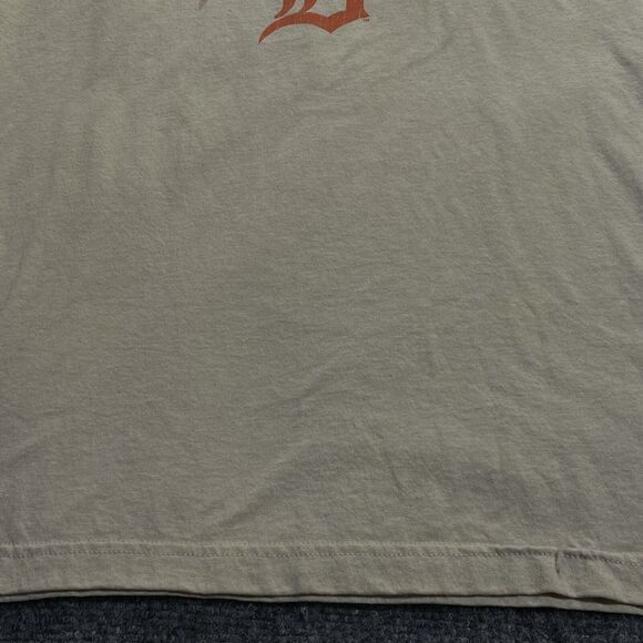 Detroit Tigers Shirt Mens Medium MLB Baseball 3/4 Sleeve Tan Grey Pullover Med - Picture 6 of 11